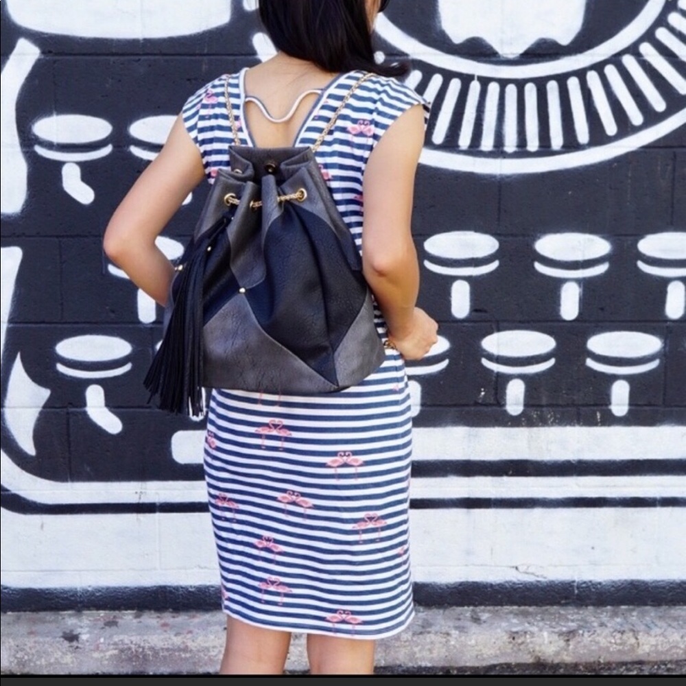 COLOR BLOCK BACKPACK/TOTE BAG
